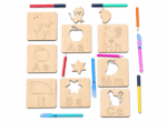 Kids Wooden English Alphabet Drawing Stencils with Pictures & Puzzle – 104 Pcs - Image 2